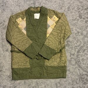 Anthropologie Green Quilted Jacket